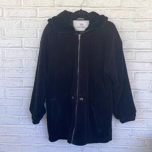 NILS Resort Wear Cozy Black Plush Teddy  Coat